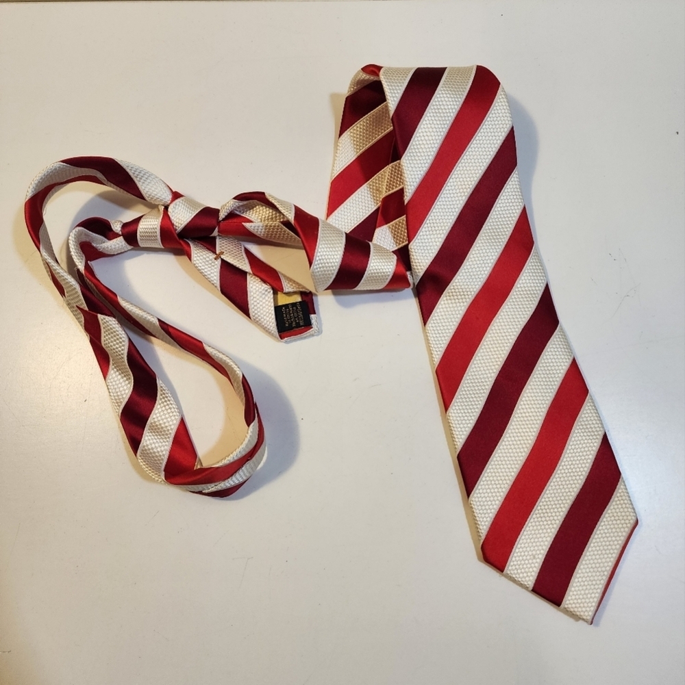 Donald J. Trump Silk Red and White Striped Tie
